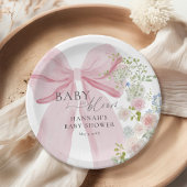 Baby in Bloom Pink Bow Babydusche Pappteller