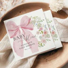 Baby in Bloom Pink Bow Babydusche Serviette