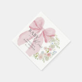 Baby in Bloom Pink Bow Babydusche Serviette (Ecke)