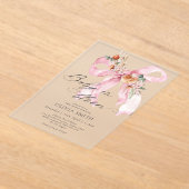 Baby in Bloom Pink Bow Bloral Baby Dusche Acryleinladungen (Ablage )