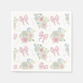 Baby in Bloom Pink Bow Bloral Baby Dusche Serviette (Vorderseite)