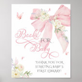 Baby in Bloom Pink Bow Blumenbücher für Baby Poster (Vorne)