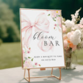 Baby in Bloom Pink Bow Bouquet Bar Poster