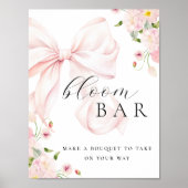 Baby in Bloom Pink Bow Bouquet Bar Poster (Vorne)