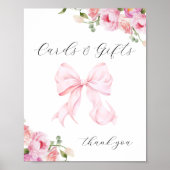 Baby in Bloom Pink Bow Cards & Gifts Poster (Vorne)