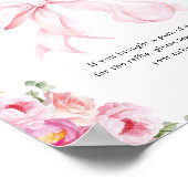 Baby in Bloom Pink Bow Diaper Raffle Poster (Ecke)