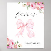 Baby in Bloom Pink Bow Favors Poster (Vorne)