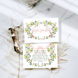 Baby in Bloom Pink Bow Floral Girl Babydusche Begleitkarte
