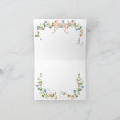 Baby in Bloom Pink Bow Floral Girl Babydusche Dankeskarte (Innenseite)