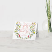 Baby in Bloom Pink Bow Floral Girl Babydusche Dankeskarte (Vorderseite)