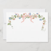 Baby in Bloom Pink Bow Floral Girl Babydusche Dankeskarte (Rückseite)
