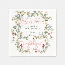 Baby in Bloom Pink Bow Floral Girl Babydusche