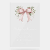 Baby in Bloom Pink Bow Girl Babydusche Acrylschild (Vorderseite)