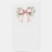 Baby in Bloom Pink Bow Girl Babydusche Acrylschild (Winkel)