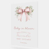 Baby in Bloom Pink Bow Girl Babydusche Acrylschild (Winkel)