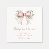Baby in Bloom Pink Bow Girl Babydusche Serviette (Vorderseite)