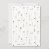 Baby in Bloom Pink Bow Girl Wildblume Dusche Einladung (Rückseite)