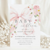 Baby in Bloom Pink Bow Kinderdusche Einladung