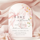 Baby in Bloom Pink Bow Kinderdusche Einladung