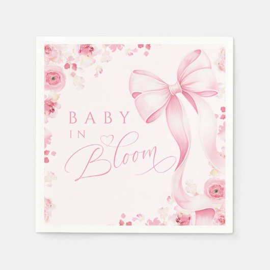 Baby in Bloom Pink  Bow Napkins  Serviette (Vorderseite)