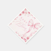 Baby in Bloom Pink Bow Napkins Serviette (Ecke)