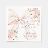 Baby in Bloom Pink Bow Serviette (Vorderseite)