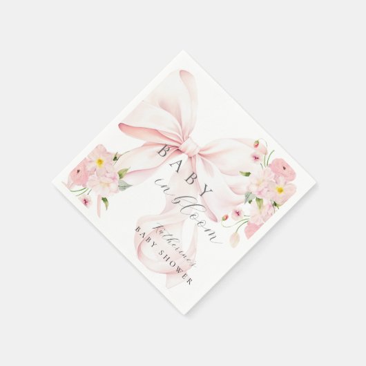 Baby in Bloom Pink Bow Serviette (Ecke)