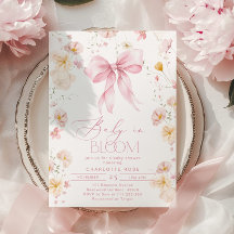Baby in Bloom Pink Bow Wildblume Babydusche