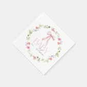 Baby in Bloom Pink Bow Wildblume Babydusche Serviette (Ecke)