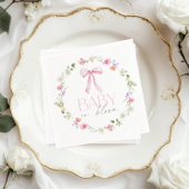 Baby in Bloom Pink Bow Wildblume Babydusche Serviette