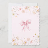 Baby in Bloom Pink Bow Wildblume Kinderdusche Einladung (Rückseite)