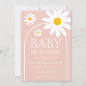 Baby in Bloom Pink Daisy Baby Shower Einladung (Vorderseite)