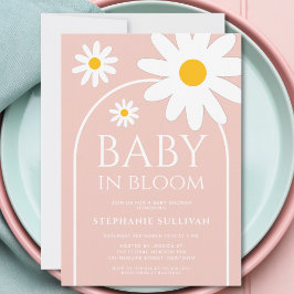 Baby in Bloom Pink Daisy Baby Shower Einladung