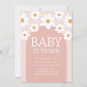 Baby in Bloom Pink Daisy Baby Shower Einladung (Vorderseite)