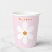 Baby in Bloom Pink Daisy Baby Shower Pappbecher (Vorderseite)