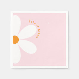 Baby in Bloom Pink Daisy Baby Shower Serviette