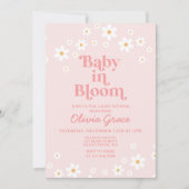 Baby in Bloom Pink Daisy Kinderdusche Einladung (Vorderseite)
