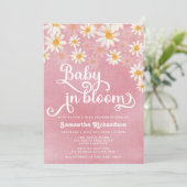 Baby in Bloom Pink Daisy Kinderdusche Einladung (Stehend Vorderseite)