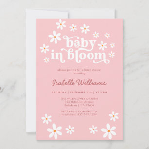 Baby in Bloom Pink Daisy Kinderdusche Einladung