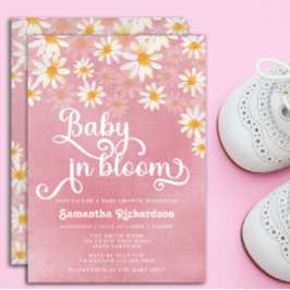 Baby in Bloom Pink Daisy Kinderdusche Einladung