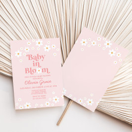 Baby in Bloom Pink Daisy Kinderdusche Einladung
