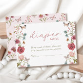 Baby in Bloom Pink Diaper Raffle Baby Dusche Begleitkarte