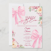 Baby in Bloom Pink Floral Baby Shower Invitation Einladung (Vorderseite)