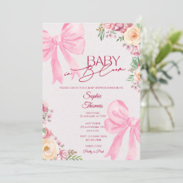 Baby in Bloom Pink Floral Baby Shower Invitation Einladung