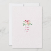 Baby in Bloom Pink Floral Baby Shower Invitation Einladung (Rückseite)