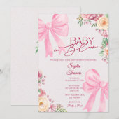 Baby in Bloom Pink Floral Baby Shower Invitation Einladung (Vorne/Hinten)