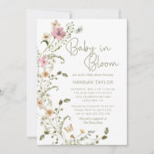 Baby in Bloom Pink Floral Girl Babydusche Einladung (Vorderseite)