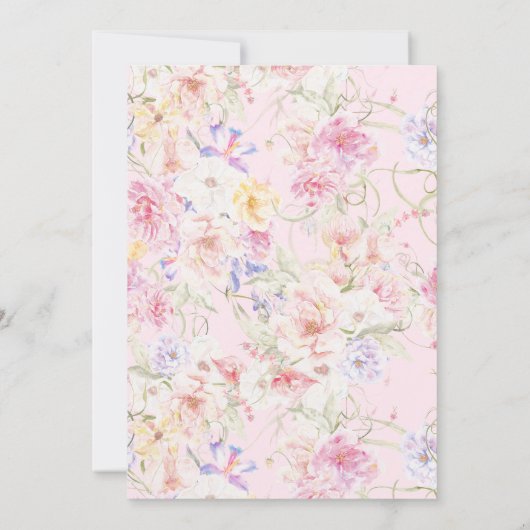 Baby in Bloom Pink Floral Modern Baby Girl Dusche Einladung (Rückseite)