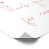 Baby in Bloom Pink Floral Vielen Dank für Ihr Komm Poster (Ecke)