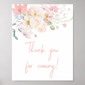 Baby in Bloom Pink Floral Vielen Dank für Ihr Komm Poster (Vorne)